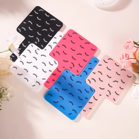 Specchio Da Trucco Portatile Quadrato Specchio Da Vanità Con Manico Motivo Ciglia Cornice In Plastica Per Donne