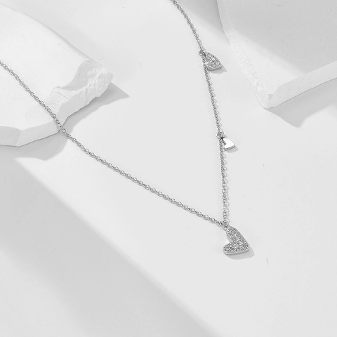 Herz Anhänger Halskette 925 Sterlingsilber Mit Zirkonia Zierlicher Minimalistischer Schmuck Für Damen Elegantes Geschenk