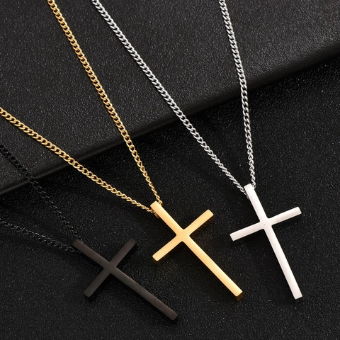 Kruis Hanger Ketting Roestvrij Staal Minimalistisch Hip Hop O-Ketting Eenvoudige Sieraden Cadeau Voor Mannen Vrouwen Mode