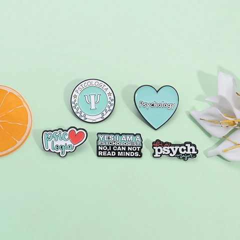 Psychologie Emaille Pin Legierung Brosche Kreative Herz Buchstaben Abzeichen Psychologie Symbol Geschenk Zubehör