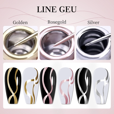 Metallic Textuur Nagel Lijn Gel UV LED Uitharding Hoge Dichtheid Geschilderd Tekenen Lak Voor DIY Professioneel Ontwerp