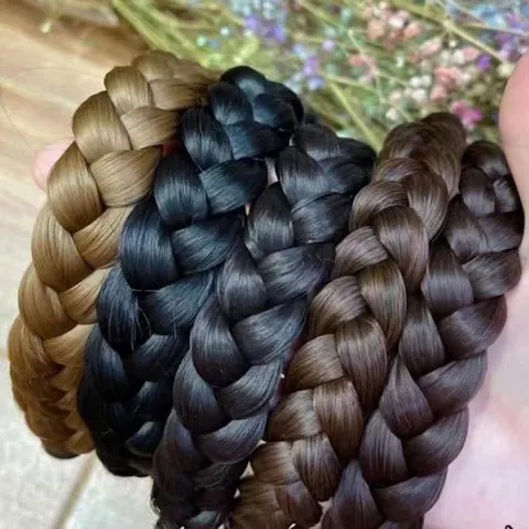 Braided Headband Synthetic Hair Non-Slip With Teeth Vintage Braid Style Hair Accessory For Women