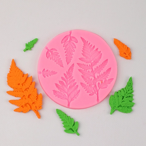 Tropical Fern Leaf Silicone Mold Fondant Cake Decoration Baking Tool For Rainforest Theme Dessert Table Decor