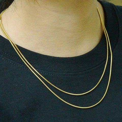 Collana A Strati Placcata Oro 18K Acciaio Inossidabile Catena A Serpente Box Retro Minimalista Gioielli Per Donna