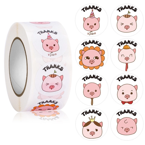 Adesivi Round Thank You Simpatici Motivi Animali Cartoni Animati Etichette Adesive Rotolo Per Confezioni Regalo Sigillo Buste