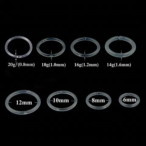 Transparent Acrylic Nose Ring Invisible Flexible Plastic Piercing Retainer Tragus Cartilage Earring Piercing Jewelry