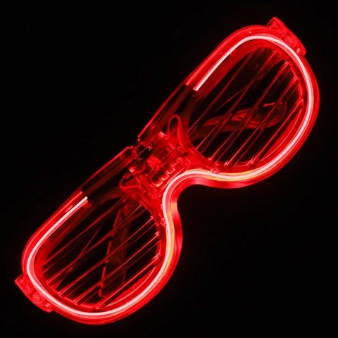 LED Glowing Glasses Plastic Shutter Heart Square Neon EL Wire Flashing Party Favors For Christmas Birthday Festival Club
