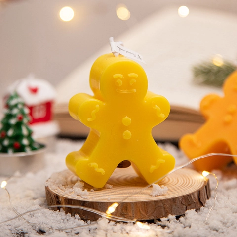 Candela Profumata Di Natale Forma Di Omino Di Pan Di Zenzero E Albero Paraffina Aromaterapia Arredo Festivo Regalo