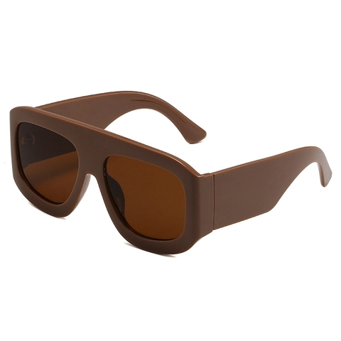 Gafas De Sol Cuadradas Grandes Hombre Mujer Montura Plástico Protección UV400 Diseño Plano Moda Retro Fiesta Exterior