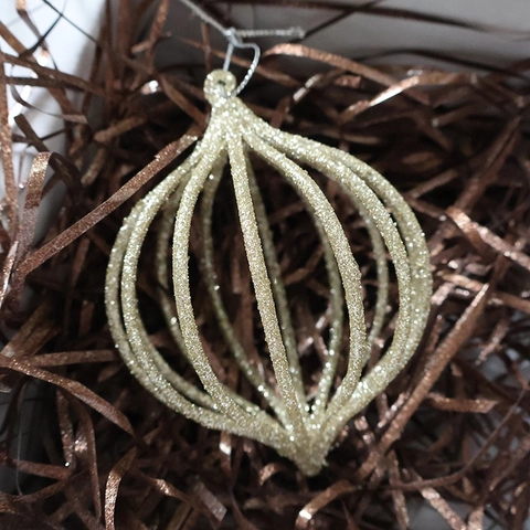 Palle Di Natale Appese Incavate Plastica Glitter Scintillante Strisce Verticali Decorazione Festiva