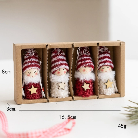 Ornamenti Di Gnomi Di Natale Fatti A Mano Maglia Peluche Bambole Senza Volto Decorazioni Appese Per Albero Regali