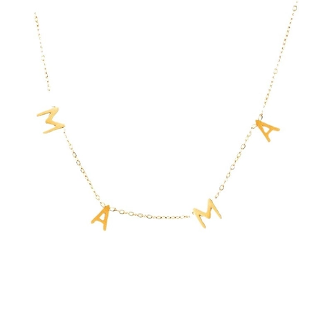 Collana Con Ciondolo a Lettera MAMA in Argento Sterling S925 Con Strass Catenina Regolabile Delicata Regalo Gioielli Donna Mamma