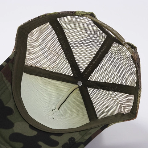 Unisex Mesh Trucker Hat Breathable Adjustable Baseball Cap Sun Protection Outdoor Sport Snapback Hat Solid Camouflage Color Block Caps