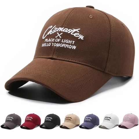 Unisex 100% Cotton Embroidery Baseball Cap Chicmaster Letter Outdoor Sun Protection Adjustable Fashion Duckbill Hat