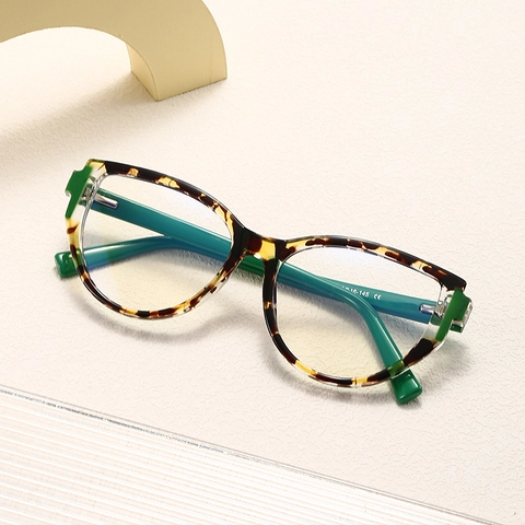 Mode Cat Eye Brilstel PC Metaal Anti Blauw Licht Vintage Optische Bril Voor Dames