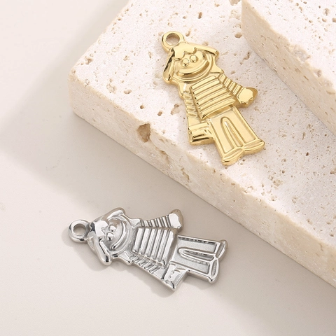 Colgante Personaje Dibujos Animados Niño Niña Acero Inoxidable Punk Hip Hop Estilo DIY Joyería Hallazgos Pulido
