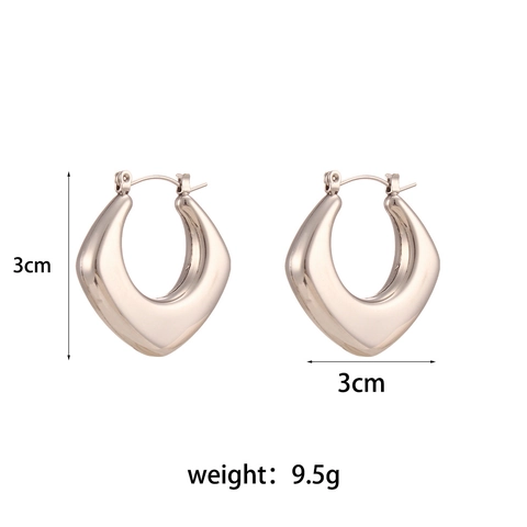 Pendientes de Aro Geométricos de Acero Inoxidable Minimalistas para Mujer Moda Hueca Redonda Torcida Superficie de Corte de Diamante