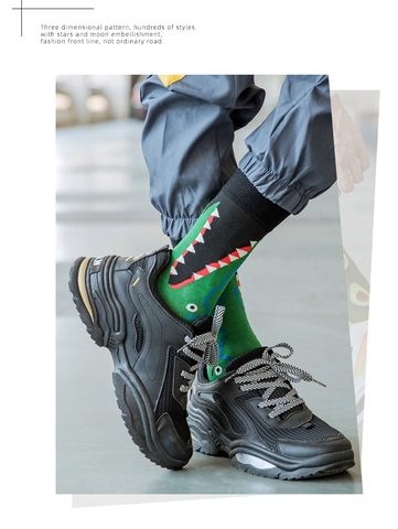 Harajuku Style Trendy Cotton Socks For Men Women Novelty Art Famous Painting Fruit Geometric Printed Mid Tube Crew Socks Daily Casual Wear
