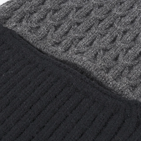 Berretto Invernale In Finta Pelliccia Di Coniglio Lavorato A Maglia Caldo Protezione Per Le Orecchie Colore A Contrasto Trecce Maglia A Coste Uomo Donna