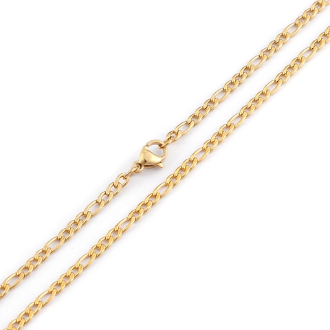 Collar De Cadena Figaro Minimalista Acero Inoxidable 316L Hipoalergénico Joyería Que No Se Desvanece Para Hombres Mujeres