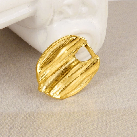 Pendente In Acciaio Inossidabile Con Texture A Righe Irregolari Per La Creazione Di Gioielli Fai-Da-Te Collana Accessorio Placcato Oro Argento