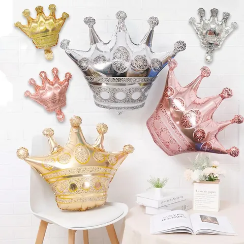 Crown Shaped Foil Balloons Metallic Mylar Helium Balloon For Birthday Party Wedding Decoration Celebration