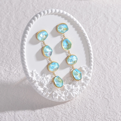 Westliche Retro Bohemian Edelstahl Tropfen Ohrringe Für Damen Luxus Quaste Blatt Schmetterling Strass Künstliche Perle Ohrhänger