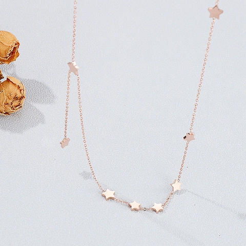 Collana A Stella Per Donna 316L Acciaio Inossidabile Delicato Minimalista Pendenti A Stella Multipli Collana Girocollo