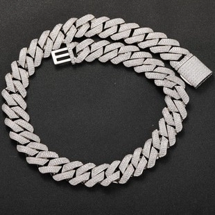 Hip Hop Cuban Link Necklace Triple Row Zirconia Iced Out Heavy Duty Copper Gold Silver Plated Jewelry For Men