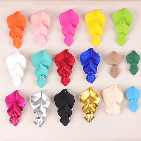 Acrylic Flower Petal Charms Colorful Spray Painted Pendants For DIY Earring Jewelry Making Fashion Commute Women