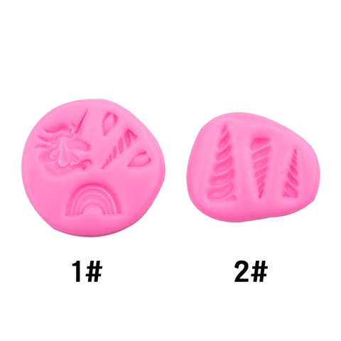 Stampo Silicone Unicorno Corno Arcobaleno DIY Fondant Cioccolato Decorazione Torte Strumento Fornitura Festa Compleanno Novità
