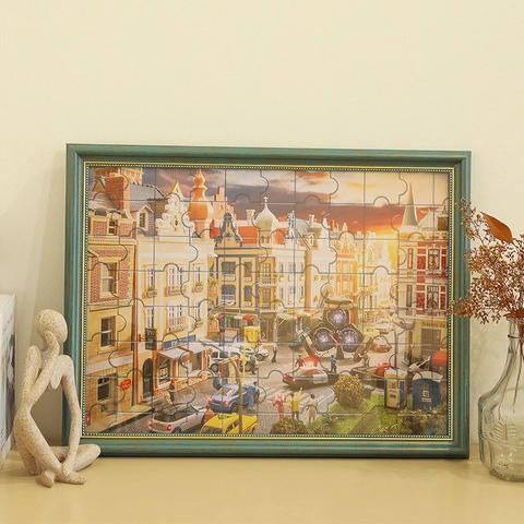 Retro Photo Frame PS Foam Wood Grain Texture Ornate Baroque Style Wall Mounted Decor For Oil Painting Poster Sketch Art