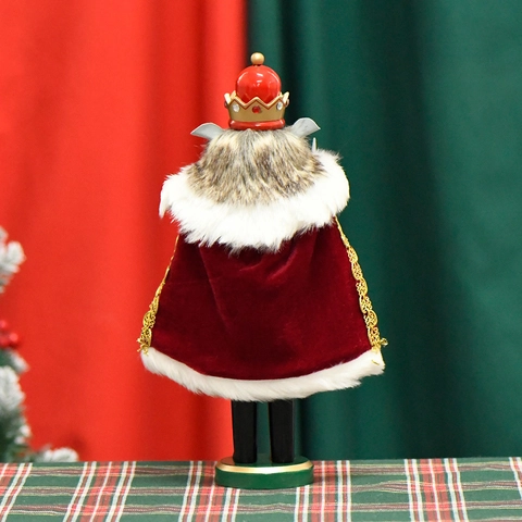 Wooden Mouse King Nutcracker Figurine With Velvet Cape And Sword Christmas Tabletop Decor Royal Rat Soldier Ornament