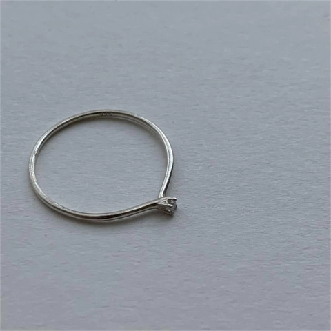 Minimalistische Ring Van 925 Sterling Zilver Ultradun Met Zirkonia Solitair Modieuze Sieraden Voor Dames