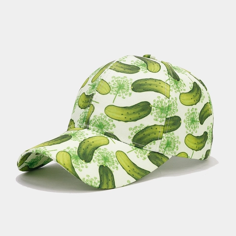 Augurk Patroon Honkbalpet Polyester Zonbescherming Verstelbare Gebogen Rand Unisex Casual Hoed