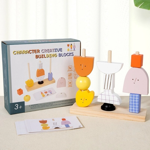 Wooden Montessori Digital Building Blocks Colorful Number Puzzle Educational Stacking Game For Kids Early Learning Toddler Toy