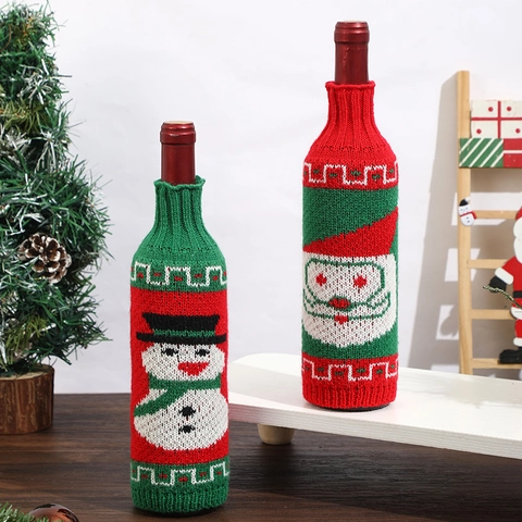 Copri Bottiglia Di Vino Di Natale Maglia Babbo Natale Pupazzo Di Neve Decorazione Tavola Festiva Per Ristorante Bar