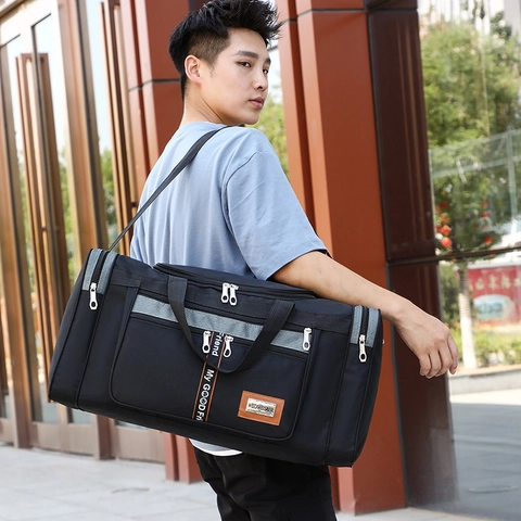 Bolsa de Viaje de Tela Oxford de Gran Capacidad Impermeable Bolsa de Deporte Con Correa de Hombro para Hombre Mujer Weekend