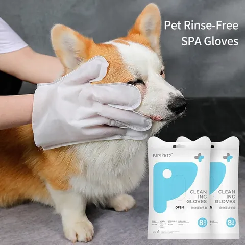 Pet Waterless Cleaning Gloves Disposable Grooming Wipes For Dogs Cats Deodorizing Gentle SPA Non-Woven Fabric