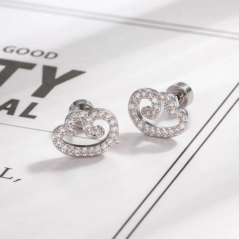 Engel Vleugel Kraakbeen Piercing Stud Zirkonia Titanium Staal Helix Tragus Conch Schroefsluiting Elegante Sieraden Dames