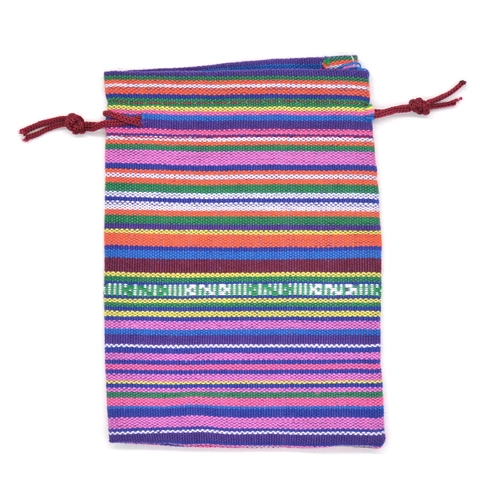Ethnic Style Cotton Drawstring Bag Woven Stripe Geometric Pattern Pouch For Jewelry Gift Packaging Small Storage Organizer