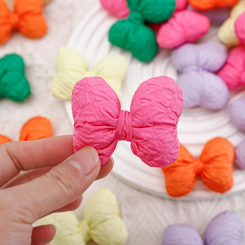 Colorful Plush Bow Tie Accessories Padded Bowknot For DIY Handcraft Flower Packaging Gift Decoration Romantic Style