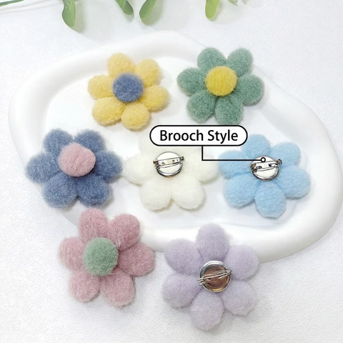 Plüsch Blumenbrosche Handgemachte Wollfilz Blumendekoration Süße Makronen Stoff Accessoires Für Kleidung Taschen