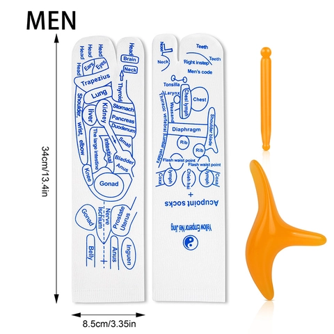 Acupoint Reflexology Socks Foot Massage Tool English Map Printed Polyester Socks For Men Women Relaxation Health Care