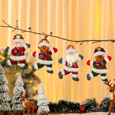 Addobbi Natalizi Appesi Tessuto Peluche Babbo Natale Pupazzo Di Neve Renna Orso Decorazione Per Feste Festive