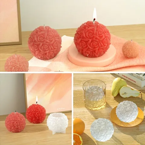 Stampo In Silicone 3D Grappolo Di Rose Plumeria Palla DIY Candela Aromaterapia Uovo Sapone Gesso Resina Artigianato