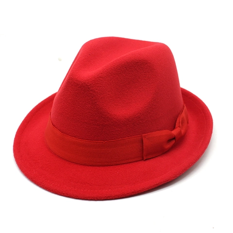 Retro British Woolen Felt Fedora Hat Wide Brim Bow Ribbon Decor Autumn Winter Warm Jazz Top Hat Unisex