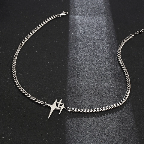 Collar De Cadena Cubana Con Colgante De Cruz Y Estrella Acero De Titanio Joyería Estilo Hip Hop Punk Para Hombres Y Mujeres