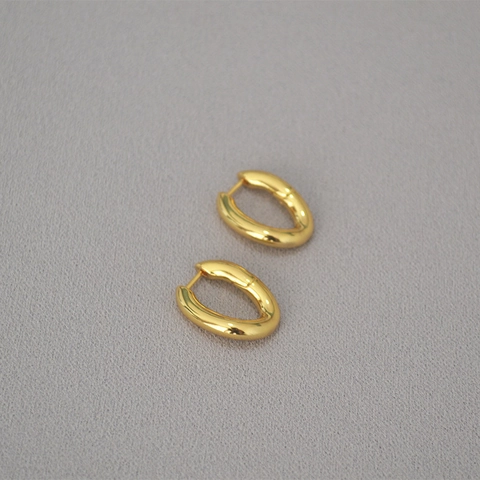 Pendientes Minimalistas Franceses de Latón Torcido en Forma de U para Mujer Chapados en Oro Plata Pendientes Ovalados Geométricos Joyería de Moda