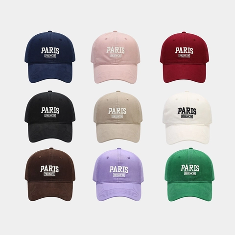 Casquette De Baseball Brodée Coton Ajustable Rétro Paris French Chapeau Soleil Unisexe Extérieur Décontracté